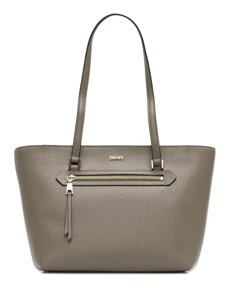 DKNY Mittelgroße Tote Bag mit Logo-Schild - Grün Grün