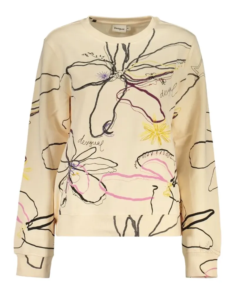 Desigual Sweatshirt mit Blumenprint - Weiß Weiß