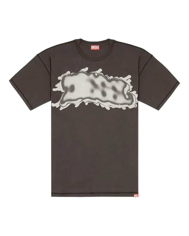Diesel T-Shirt mit grafischem Print - Schwarz Schwarz