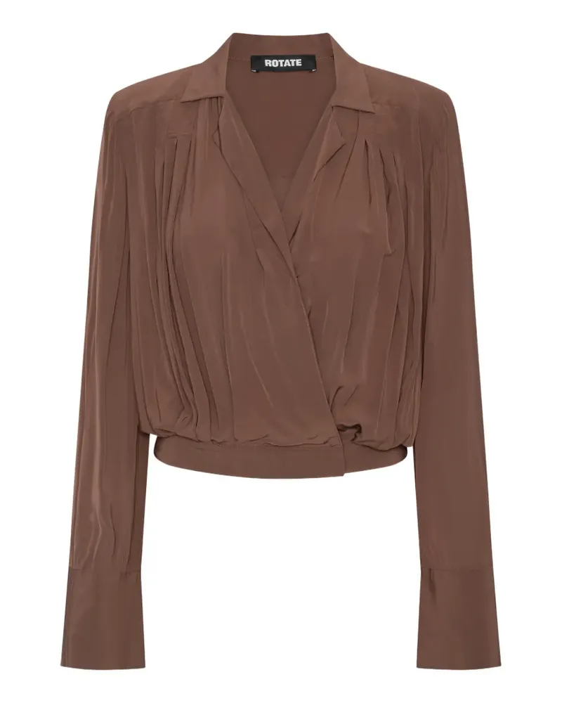 ROTATE Birger Christensen Plissierte Bluse - Braun Braun