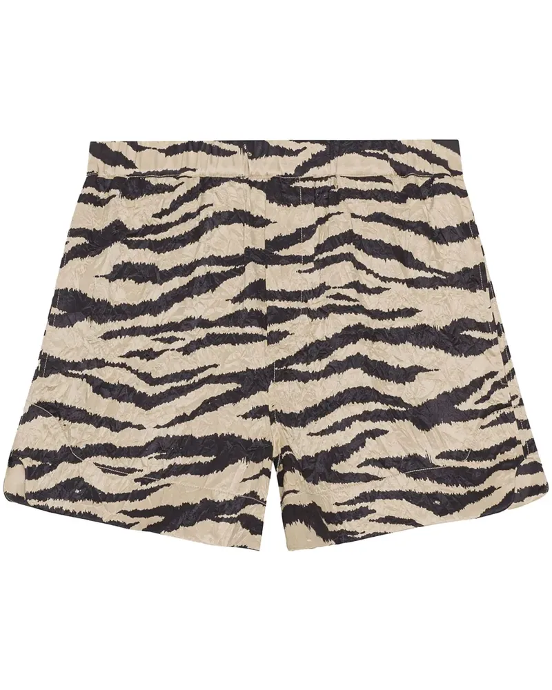 Ganni Shorts mit Zebramuster - Schwarz Schwarz