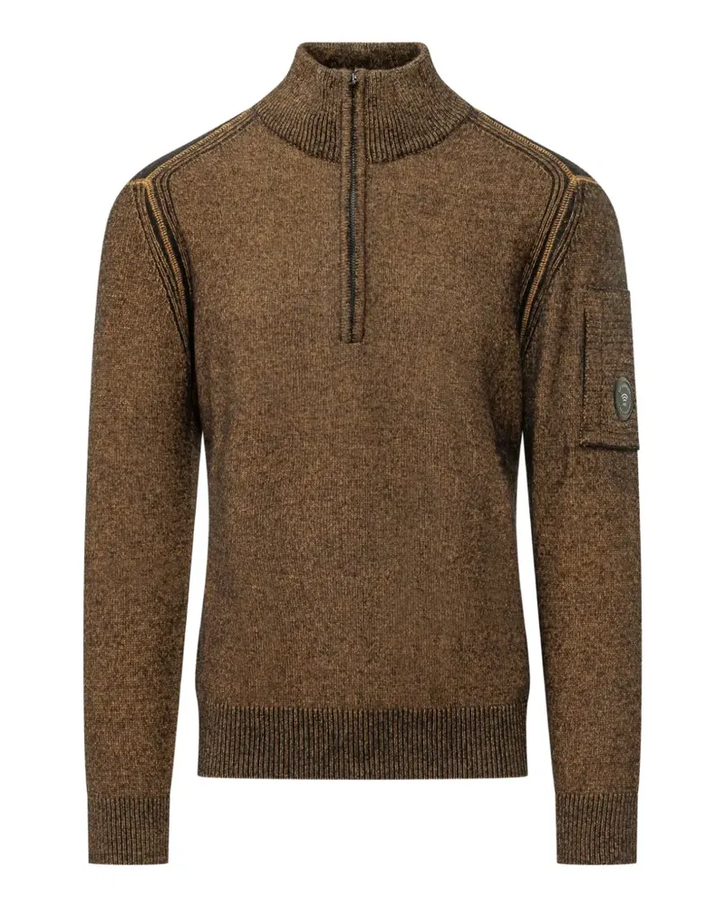 C.P. Company Fleece-Pullover mit Linsen-Print - Braun Braun