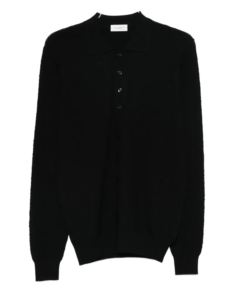 Paolo Pecora Milano jacquard polo shirt - Schwarz Schwarz