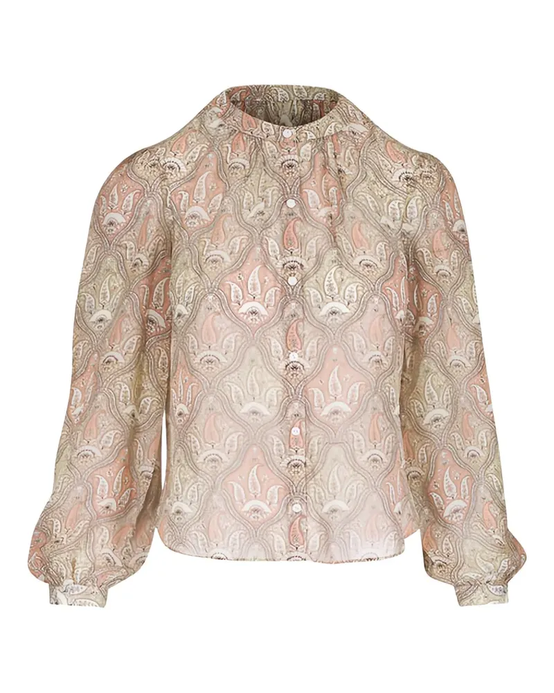 Veronica Beard Ashlynn puff-sleeve blouse - Nude Nude