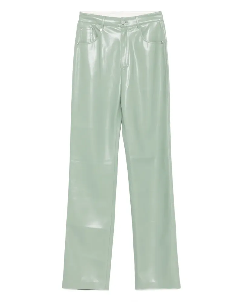 Nanushka Hose aus Faux-Leder mit Taschen - Grün Grün