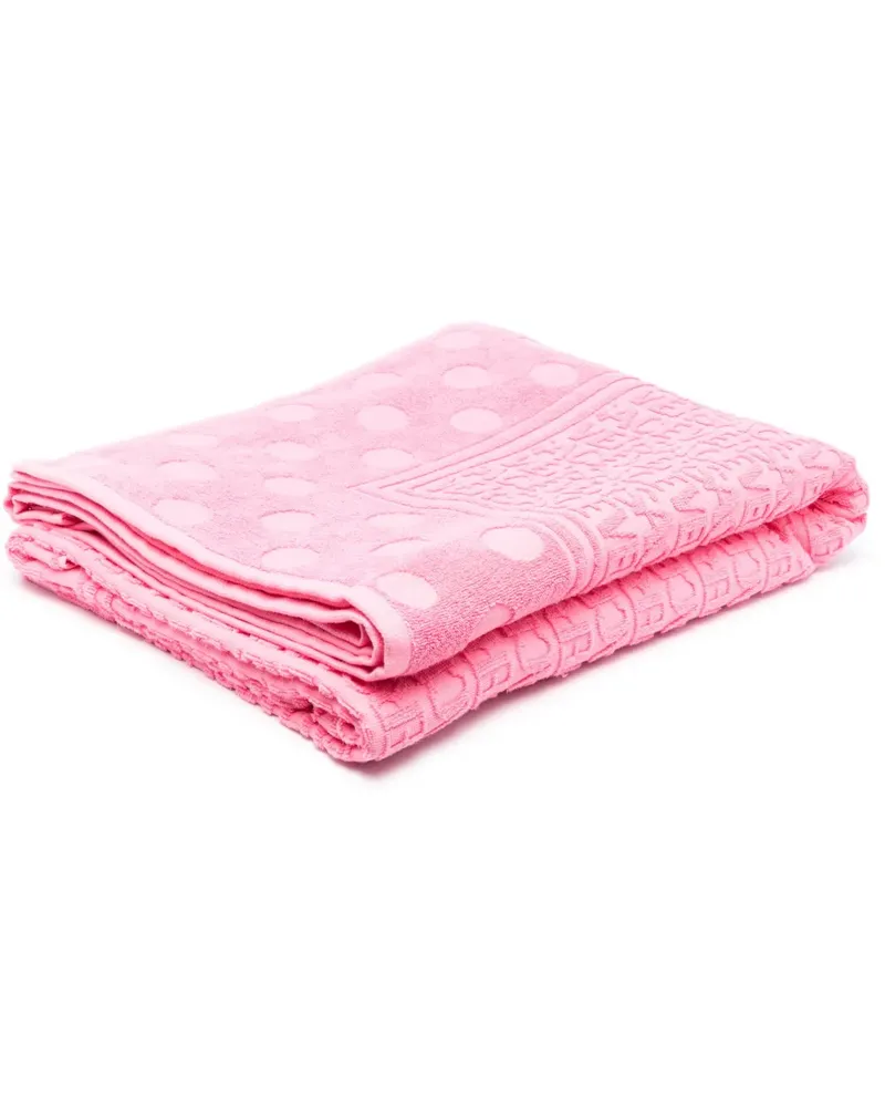 Versace Badetuch mit Logo-Print - Rosa Rosa