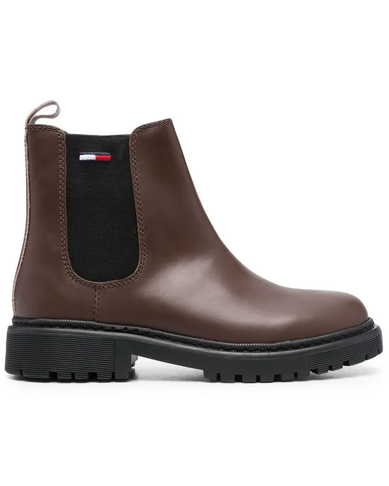 Tommy Hilfiger Slip-On-Stiefeletten Braun