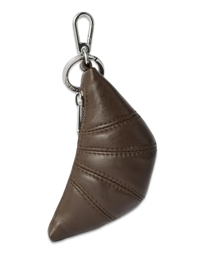 Christophe Lemaire mini Croissant keyring in leather - Braun Braun