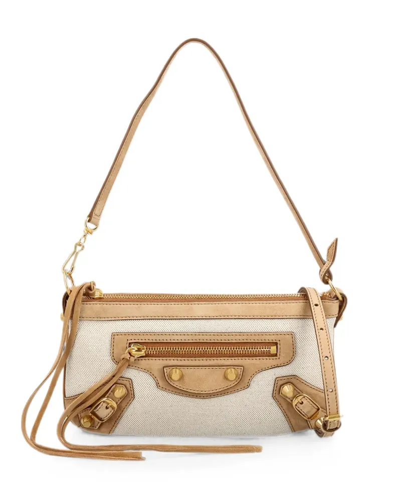 Balenciaga mini Le City canvas shoulder bag - Nude Nude
