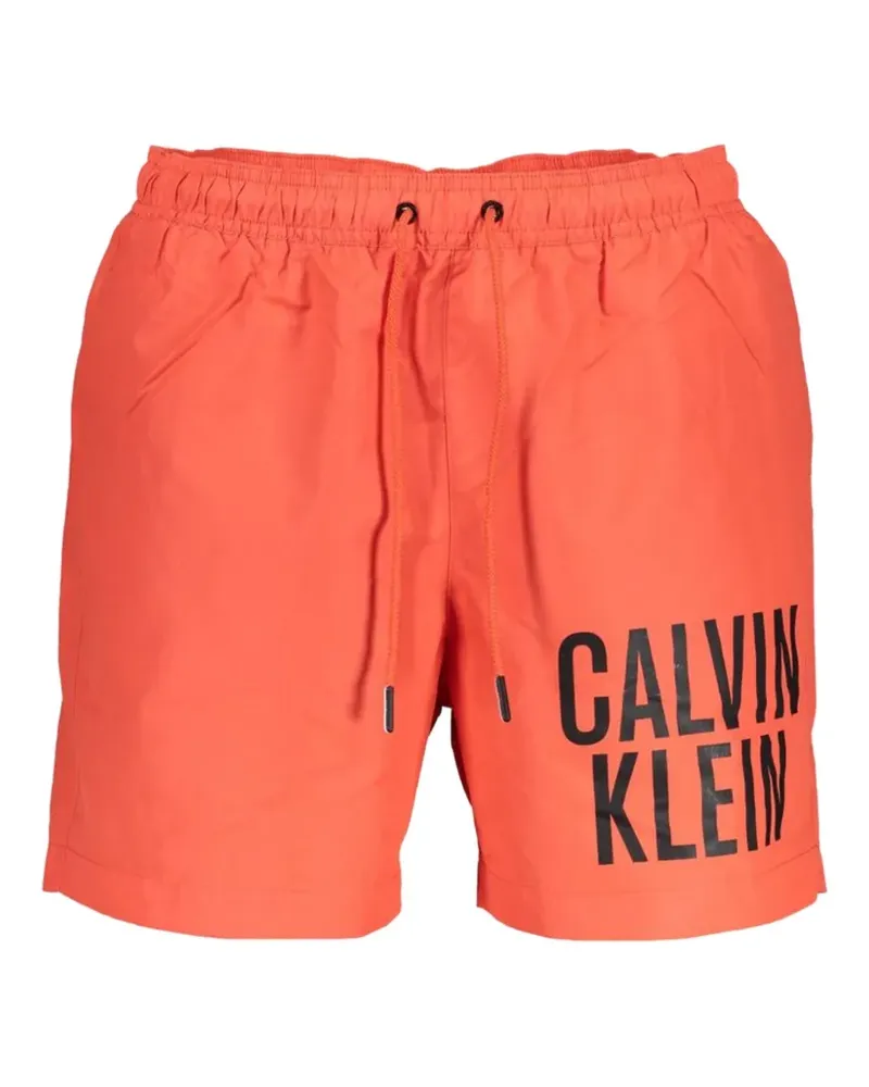 Calvin Klein logo-print drawstring swim shorts - Rot Rot