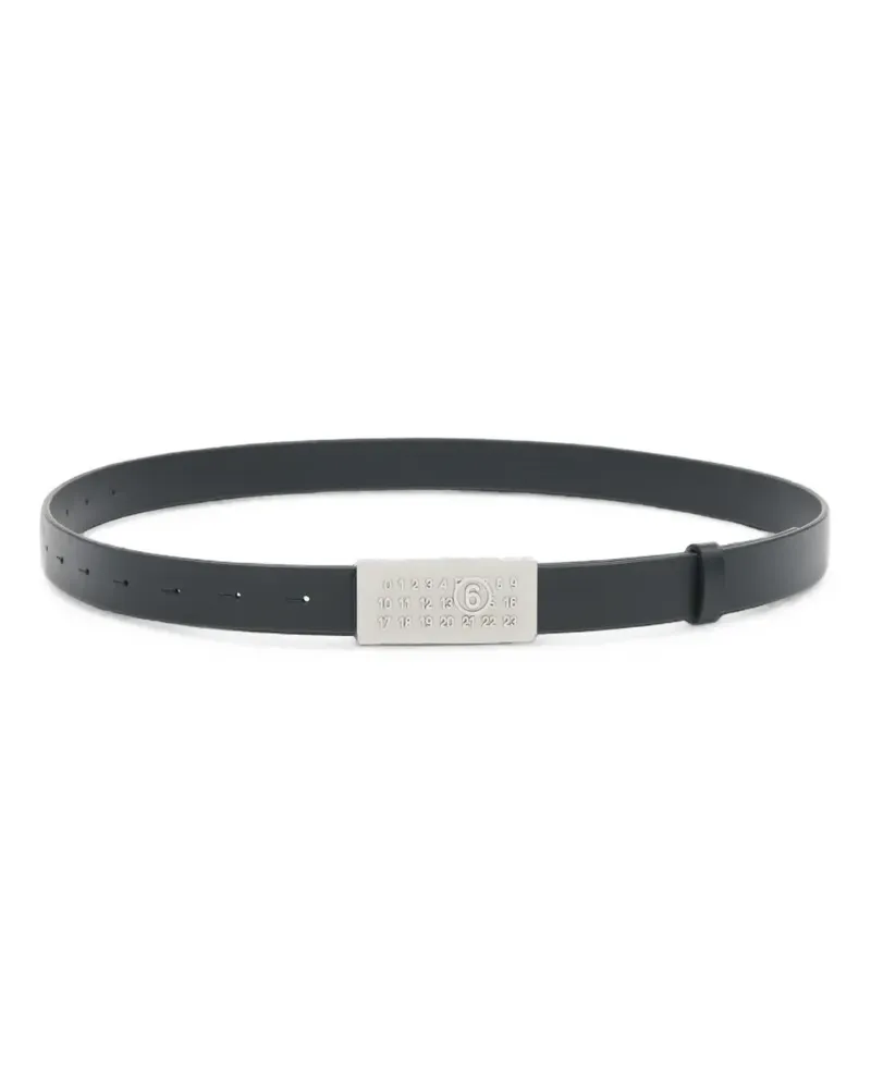 Maison Margiela numeric-plaque leather belt - Schwarz Schwarz