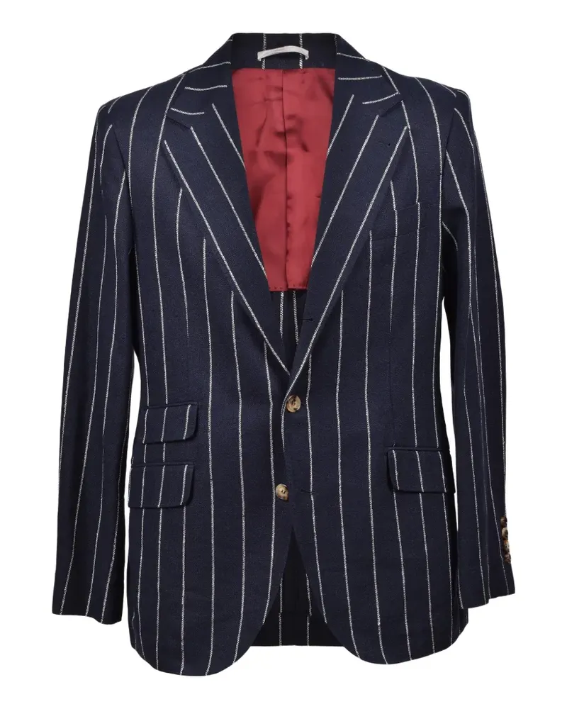 Brunello Cucinelli Gestreifter Anzug - Blau Blau