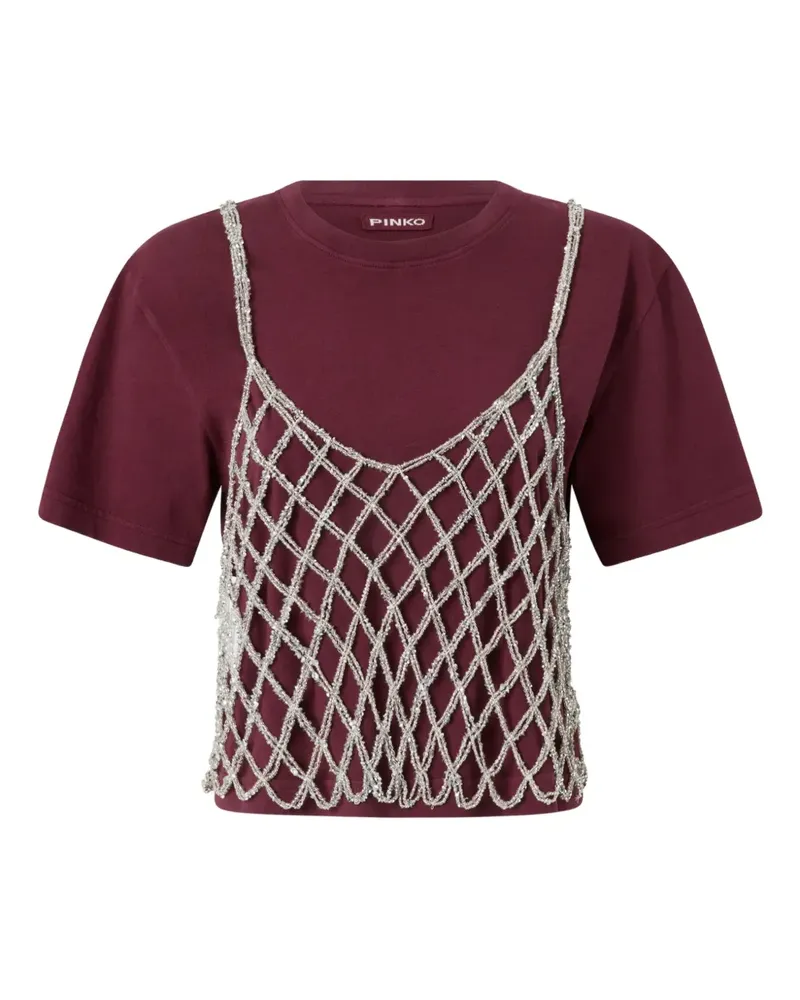 Pinko T-Shirt mit Mesh - Rot Rot
