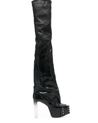 Rick Owens Overknee-Stiefel mit Plateausohle Schwarz