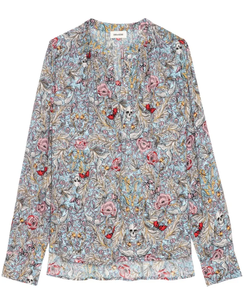 Zadig & Voltaire Bluse mit Blumen-Print - Blau Blau