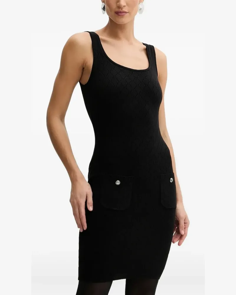 Guess Eckiges Minikleid mit aufgesetzter Tasche - Schwarz Schwarz