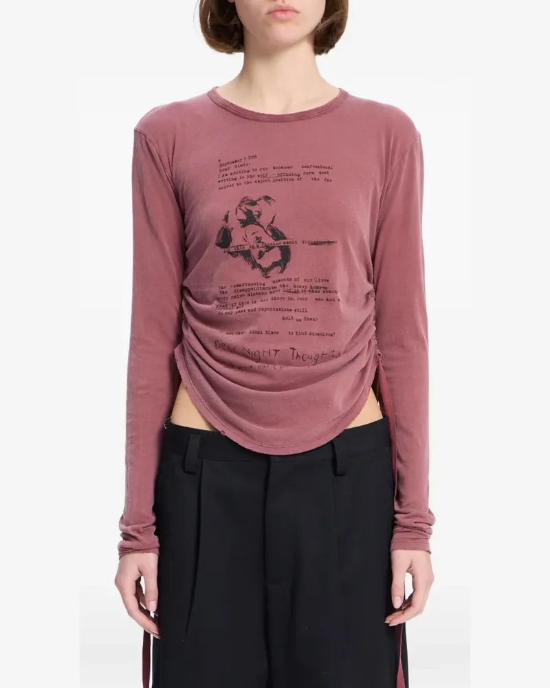 Ann Demeulemeester T-Shirt mit grafischem Print - Rosa Rosa