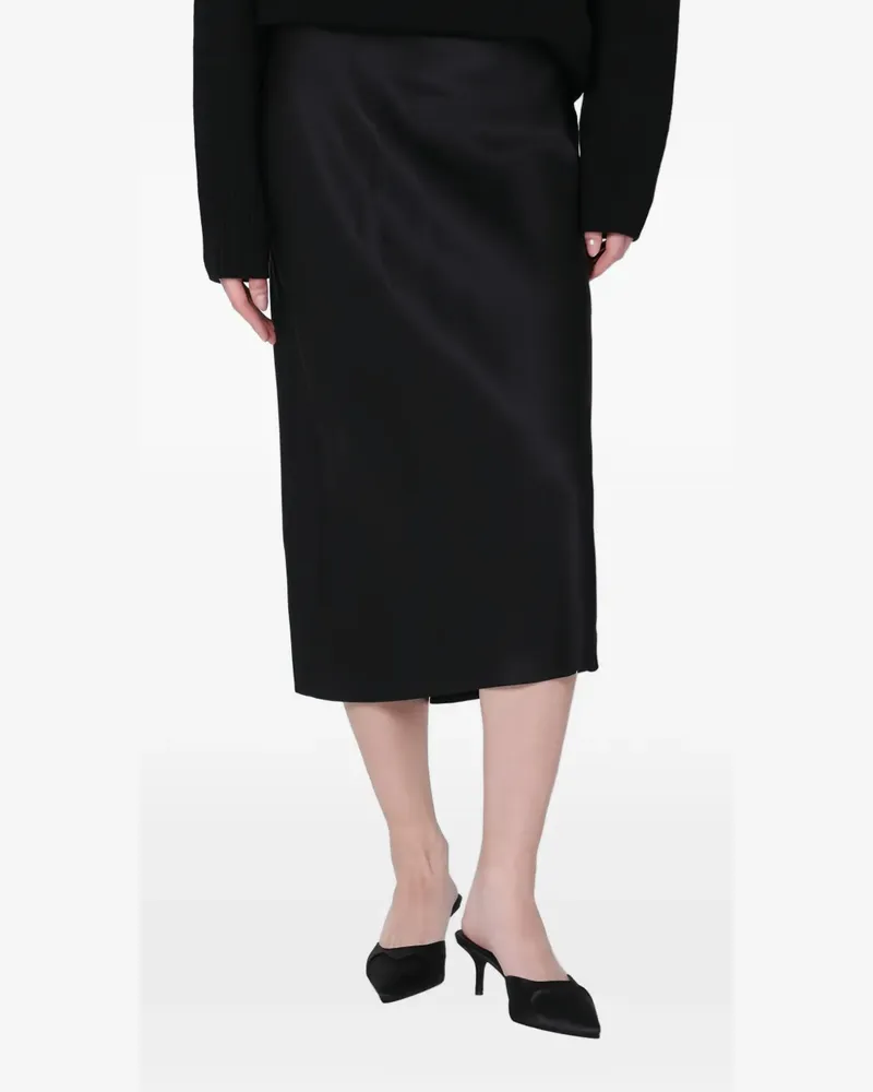 Anine Bing Bleistiftrock aus Satin - Schwarz Schwarz