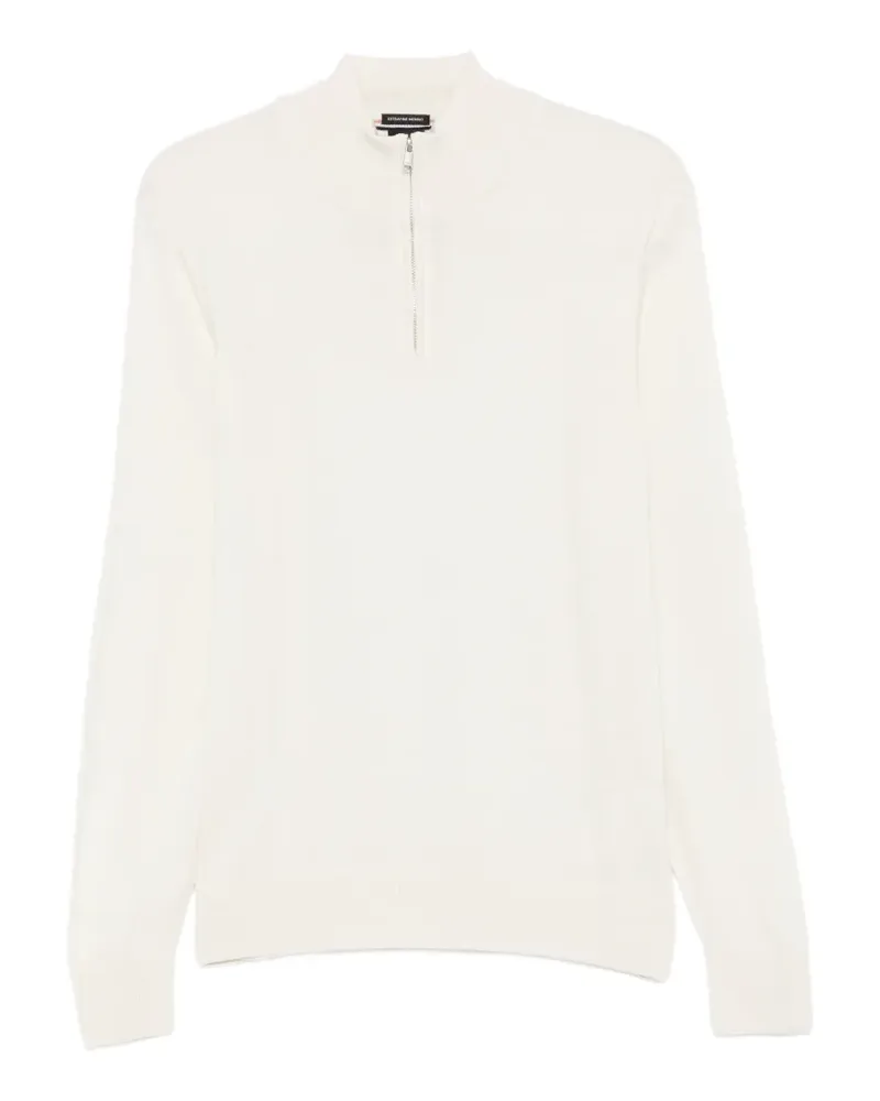 HUGO BOSS quarter-zip knitted sweater - Nude Nude