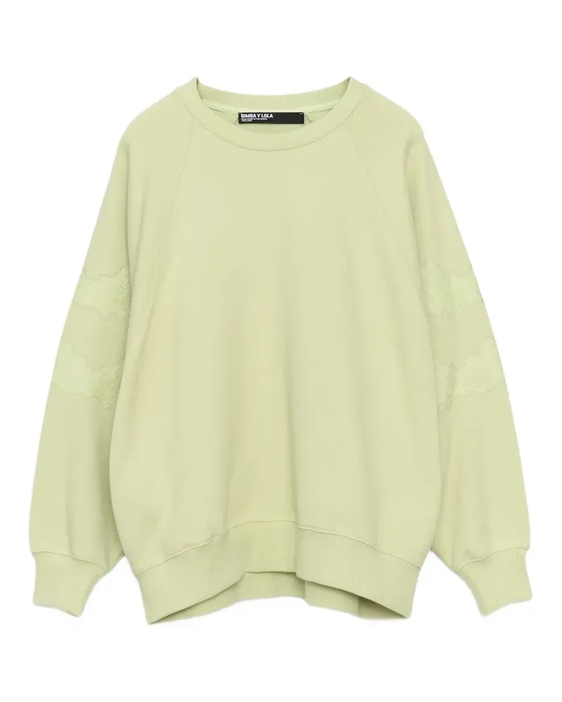 BIMBA Y LOLA Limettenfarbenes Oversized-Sweatshirt mit Spitze - Grün Grün