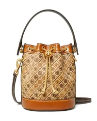 Tory Burch Mini T Monogram Beuteltasche Braun