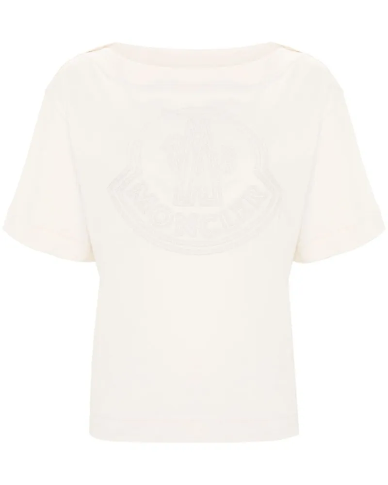 Moncler T-Shirt mit Logo-Applikation - Nude Nude
