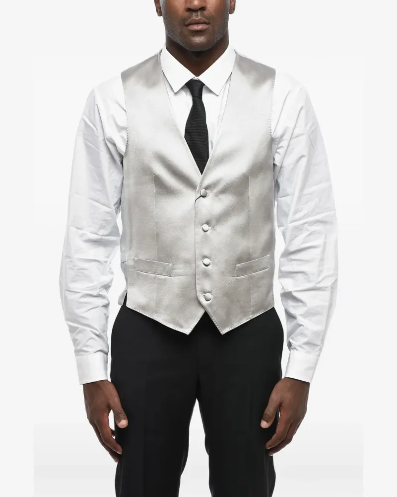 Corneliani V-neck silk waistcoat - Silber Silber