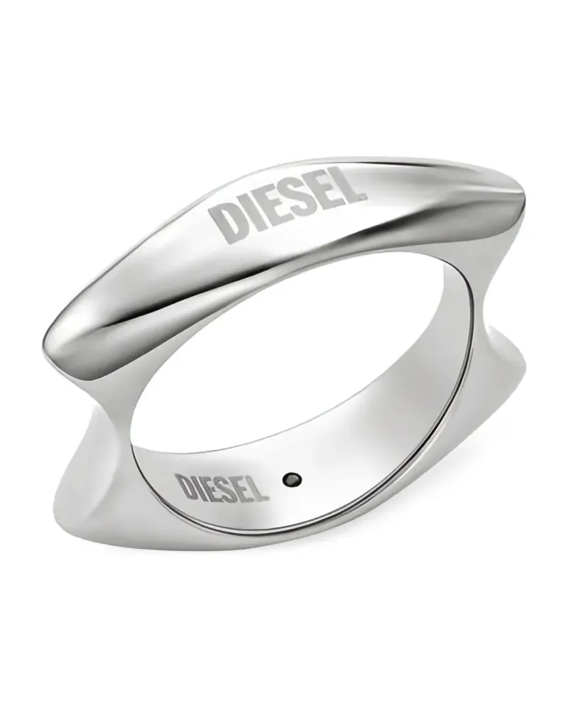 Diesel Ring mit Logo - Silber Silber