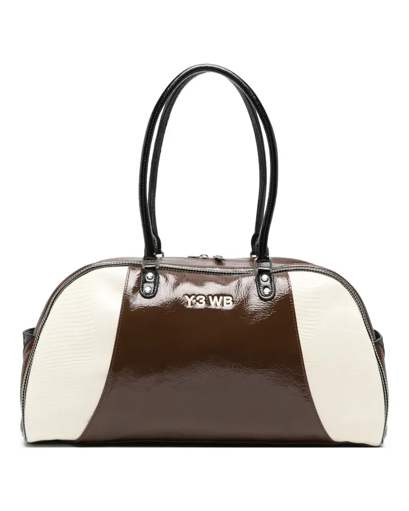 Y-3 x Wales Bonner patent-finish shoulder bag - Braun Braun