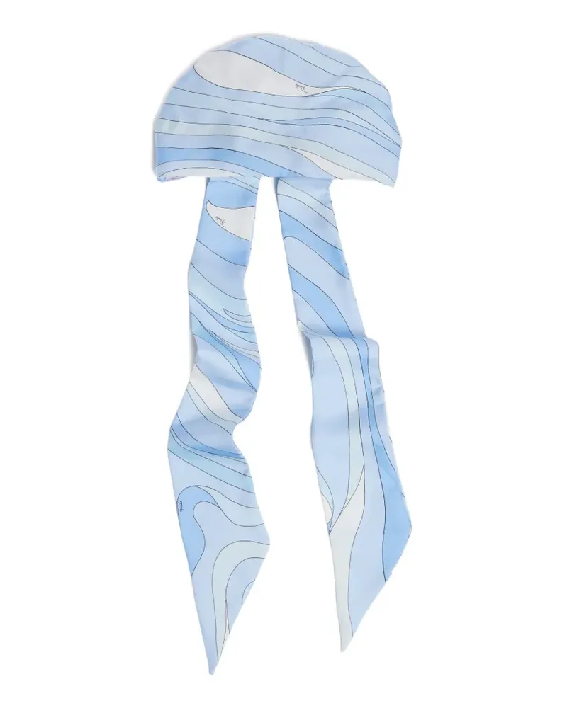 Emilio Pucci Marmo-print silk bandana hat - Blau Blau