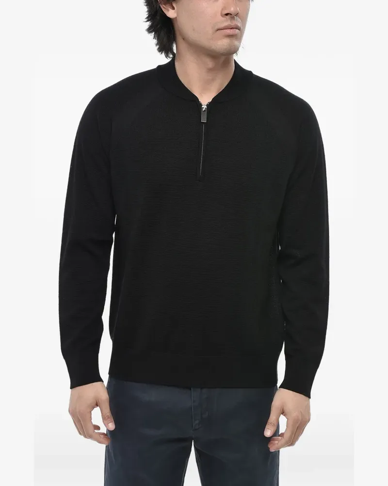 Paolo Pecora Milano Pullover mit Reißverschluss - Schwarz Schwarz