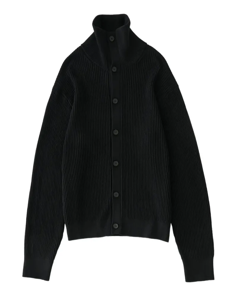 Studio Nicholson Gerippter Oran Strickjacke - Schwarz Schwarz