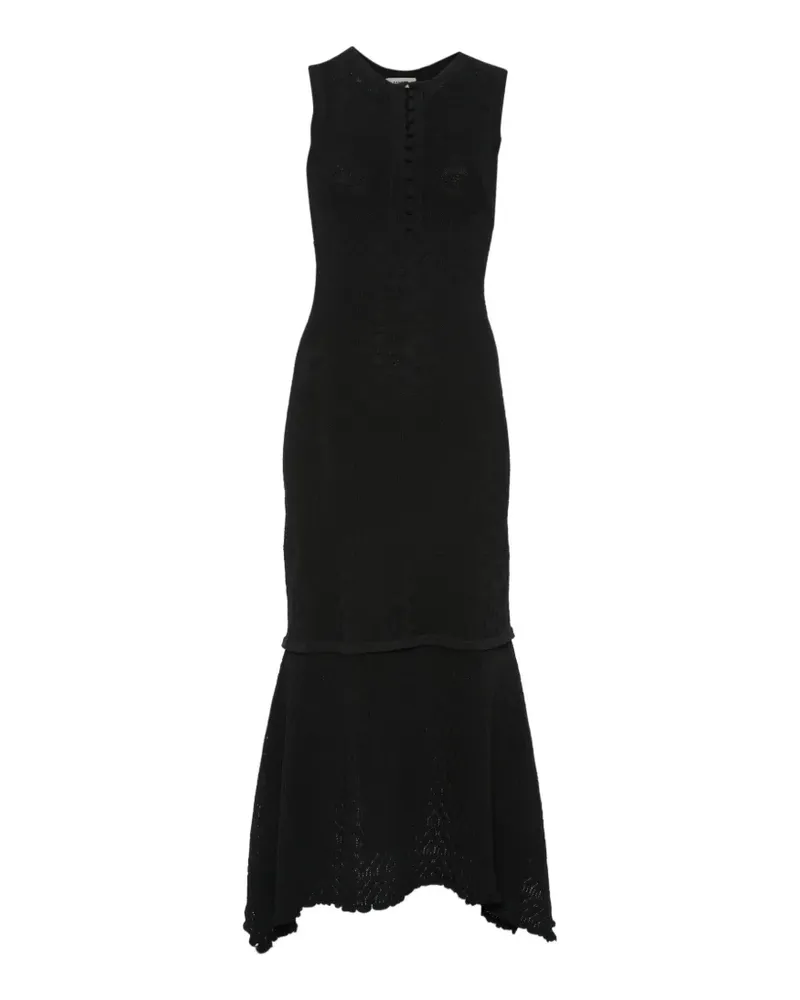 Sandro Gerüschtes Strickkleid mit Spitzeneffekt - Schwarz Schwarz