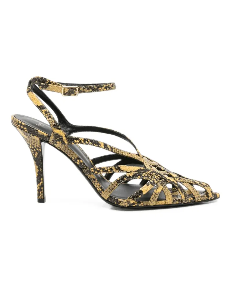 Balmain Riemchensandalen mit Schlangen-Effekt - Gelb Gelb