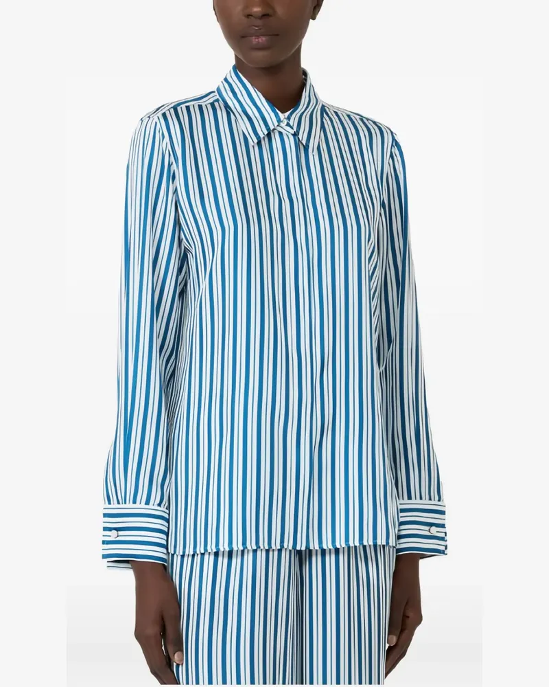 Max Mara striped silk shirt - Blau Blau