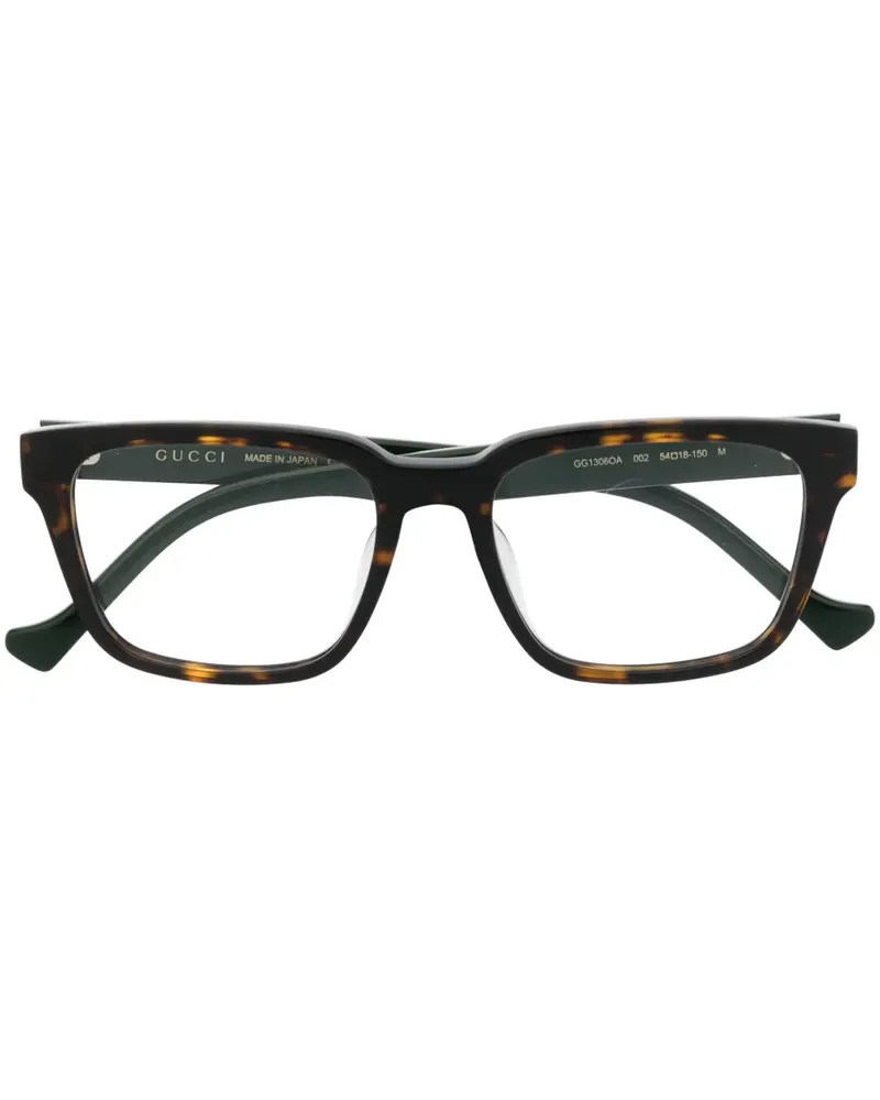 Gucci Eckige Brille in Schildpattoptik - Braun Braun