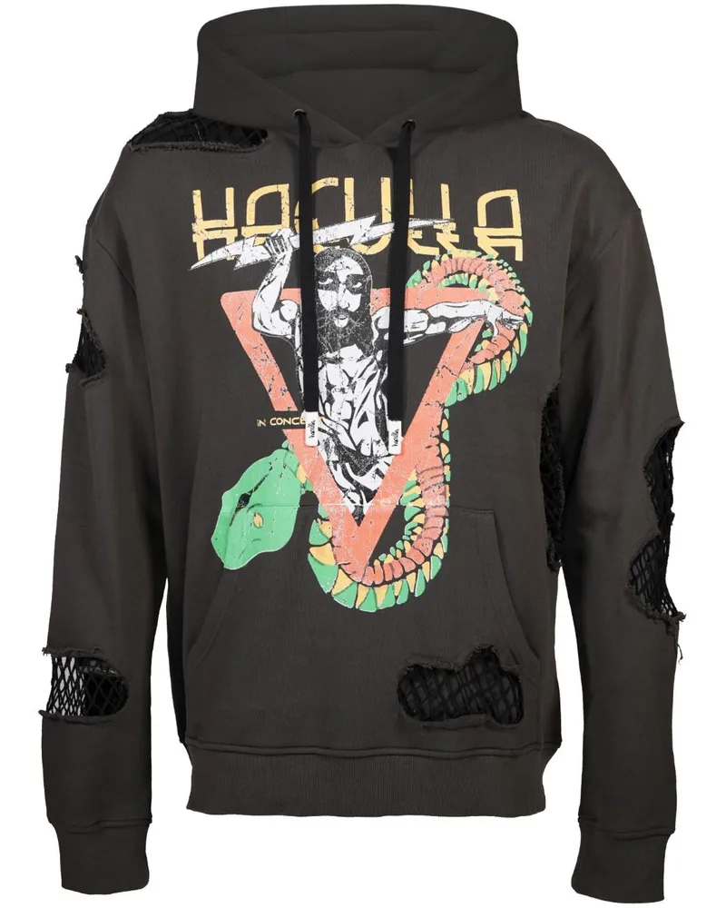 Haculla In Concert Hoodie in Distressed-Optik Grau