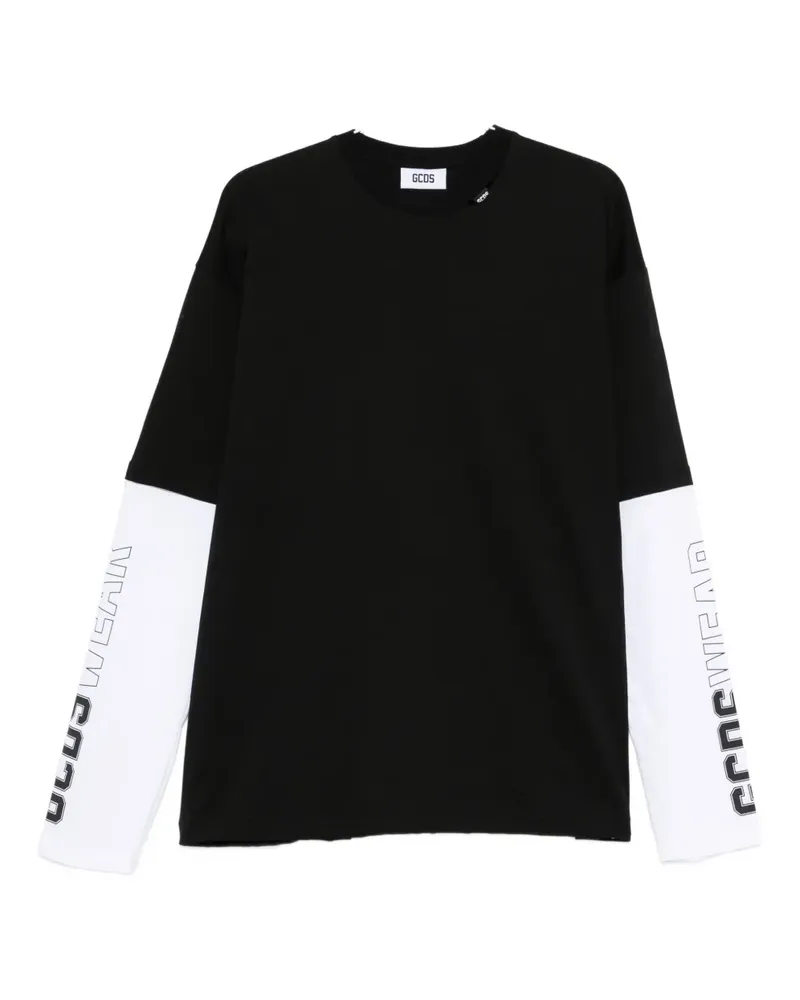 GCDS Langarmshirt mit Logo - Schwarz Schwarz