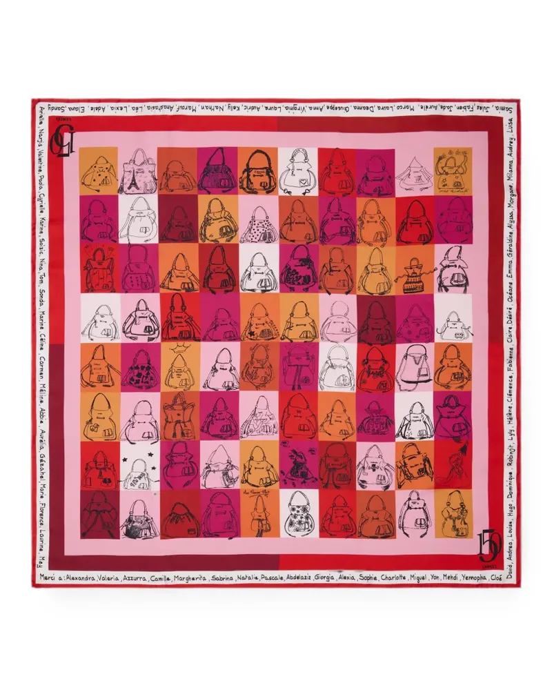 Lancel Capsule 150Y printed scarf - Rosa Rosa