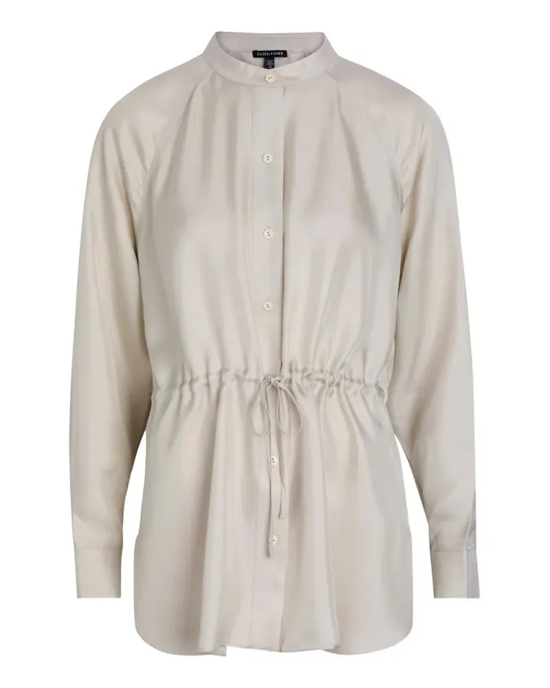 Eileen Fisher Bluse mit Kordelzug und Stehkragen - Nude Nude