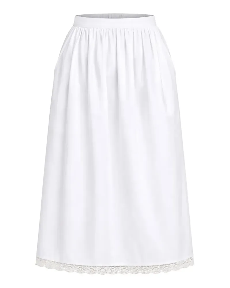 Maria Mcmanus lace-trim pleated midi skirt - Weiß Weiß