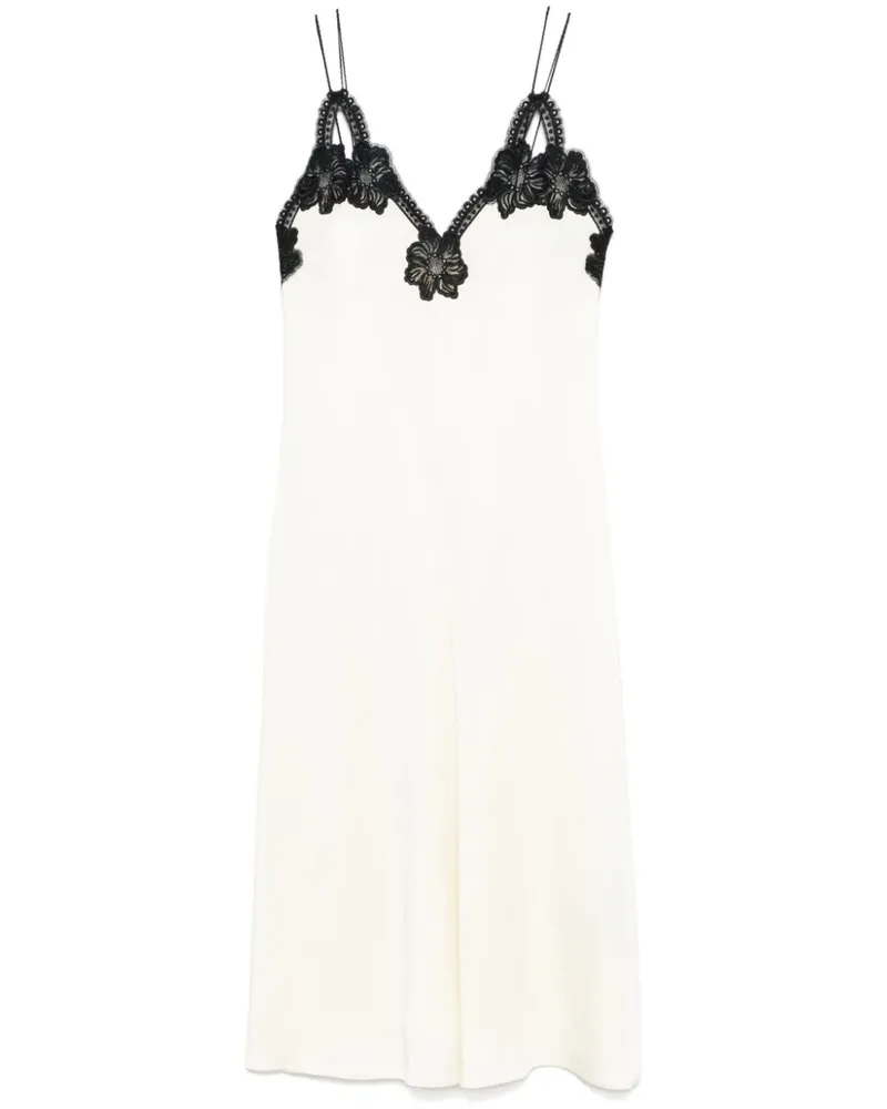 Jil Sander Midikleid mit Spitzenbesatz - Nude Nude