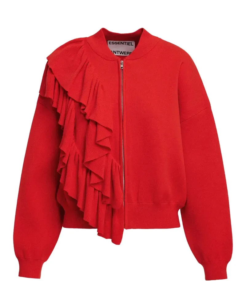 Essentiel Gerüschter Cardigan - Rot Rot