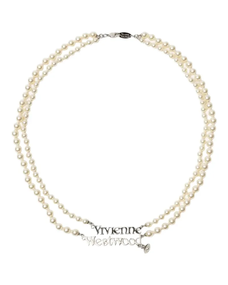 Vivienne Westwood Emilio Perlenkette mit Logo - Nude Nude