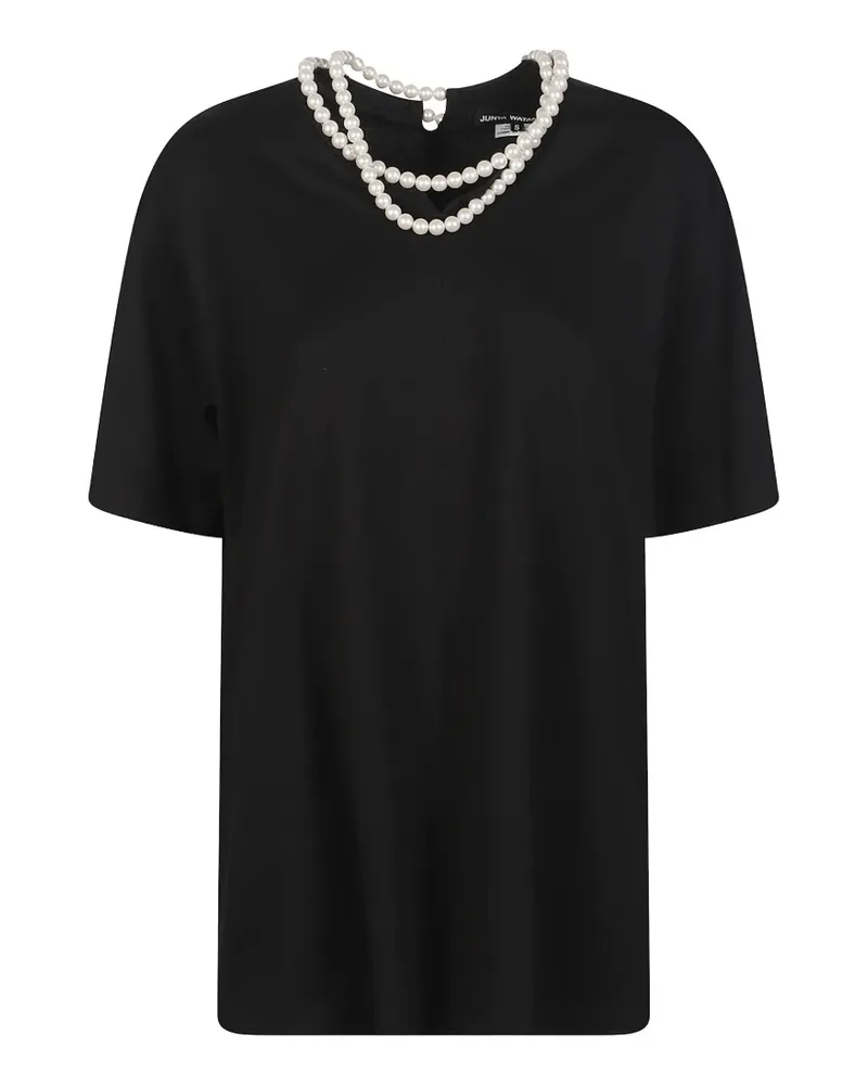 Junya Watanabe pearl embellished T-shirt - Schwarz Schwarz