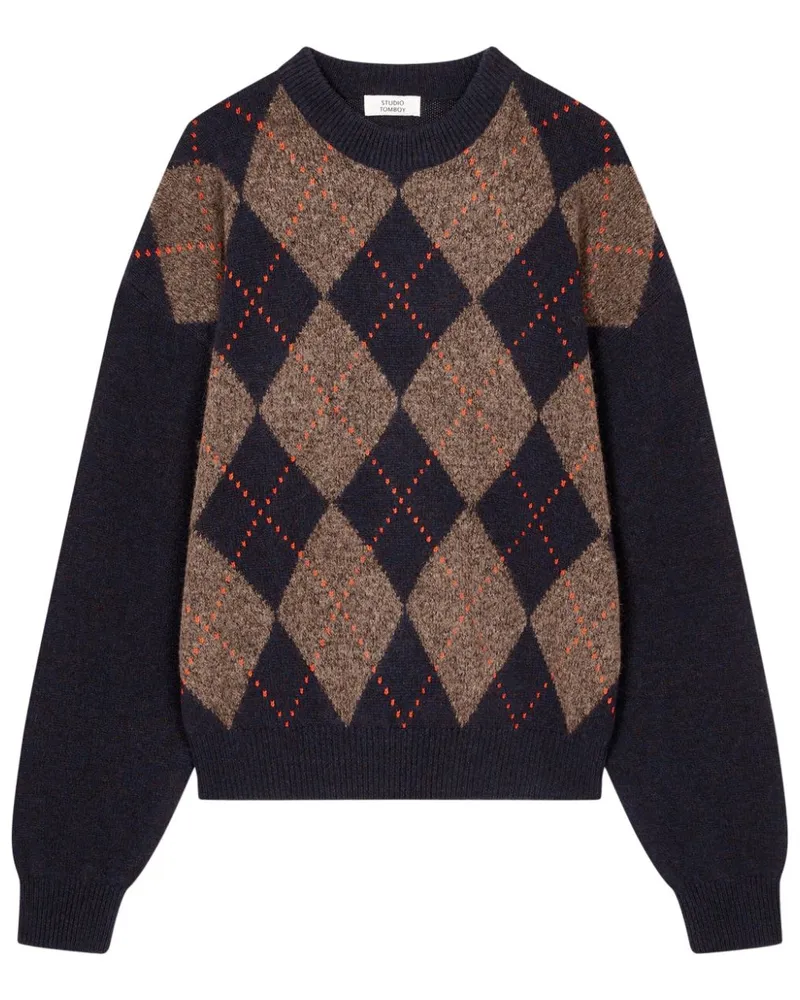 STUDIO TOMBOY Pullover mit Argyle-Muster - Blau Blau