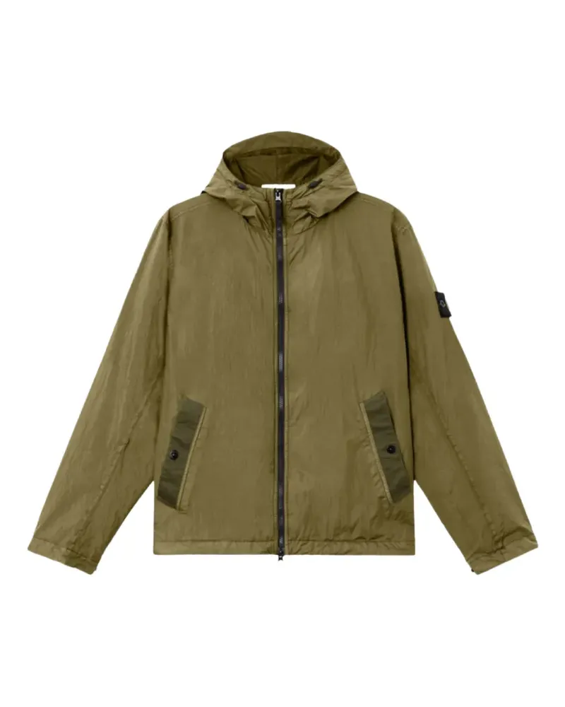 Stone Island Stückgefärbte Kapuzenjacke - Grün Grün