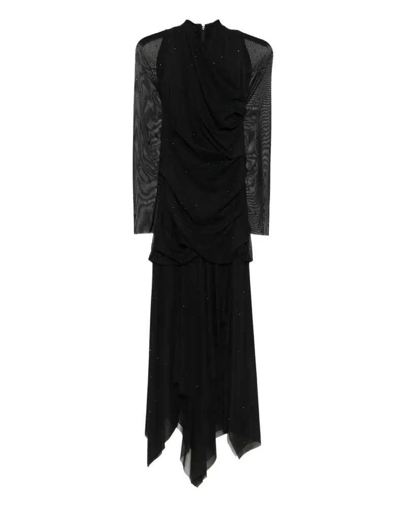 Talbot Runhof Drapiertes Kleid mit langen Ärmeln - Schwarz Schwarz