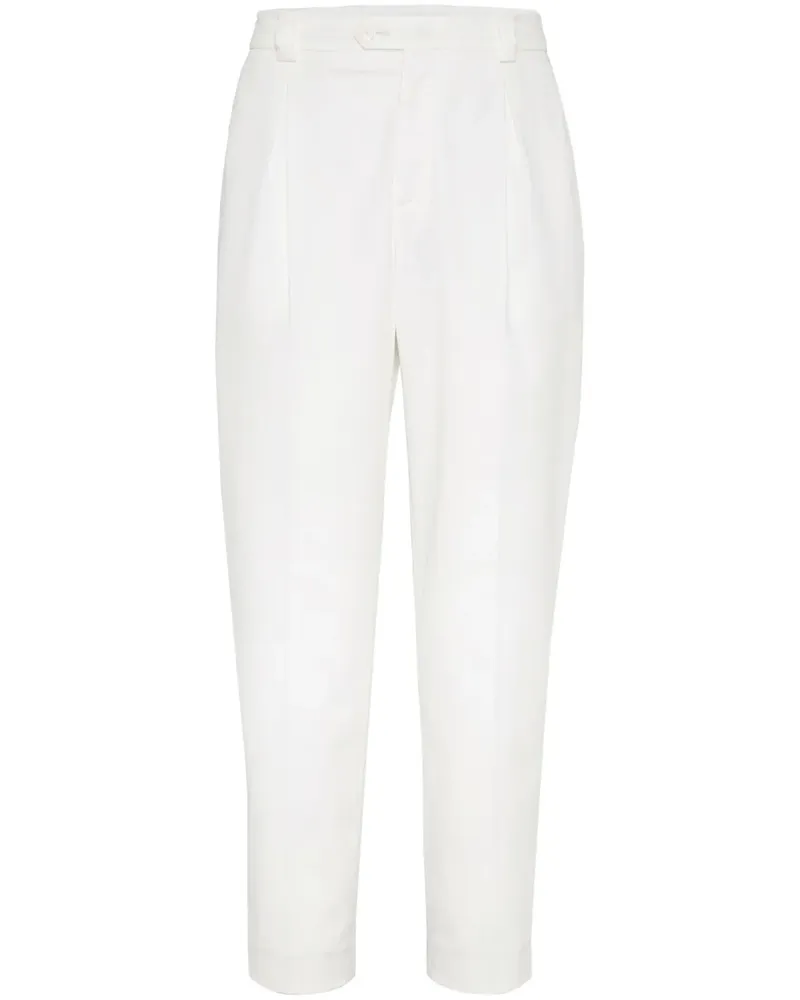 Brunello Cucinelli Hose aus Gabardine - Weiß Weiß