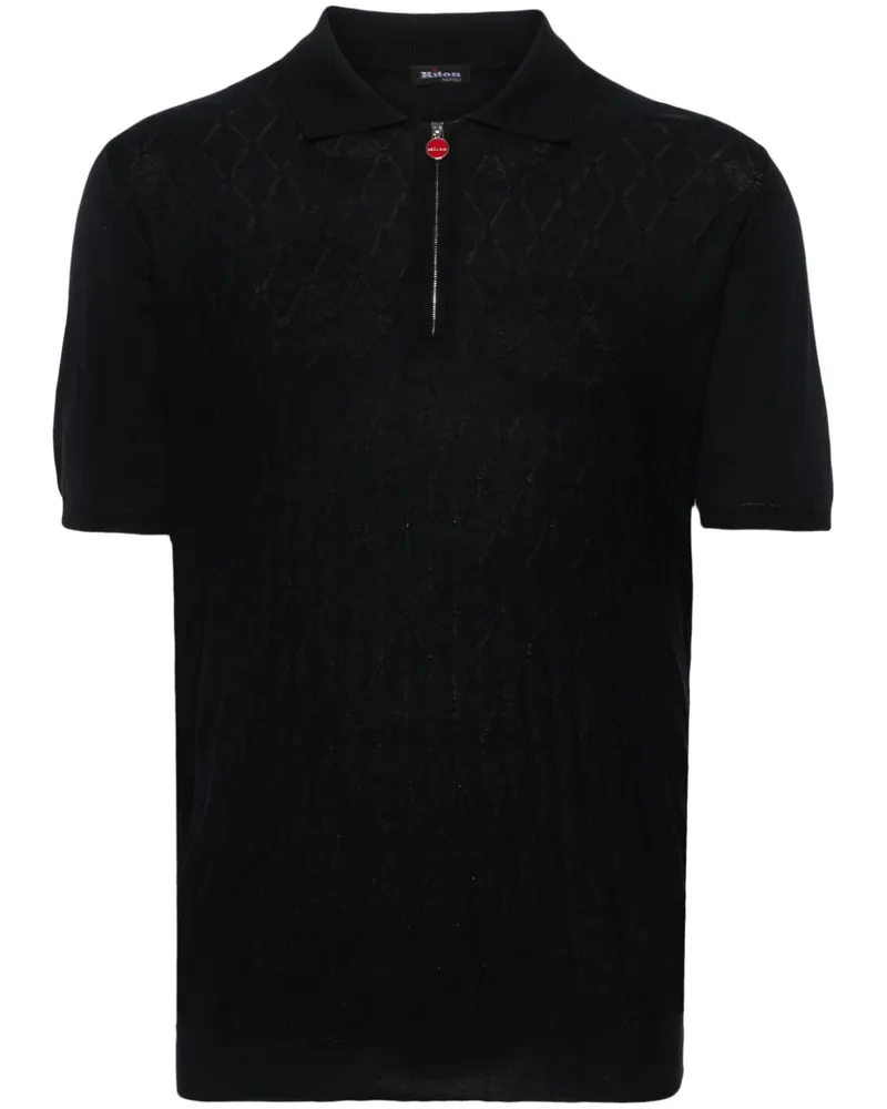 Kiton Gestricktes Poloshirt - Blau Blau